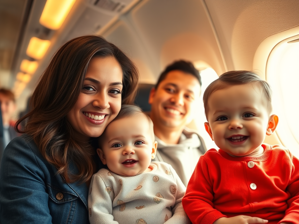 Viajes largos en avión con mellizos